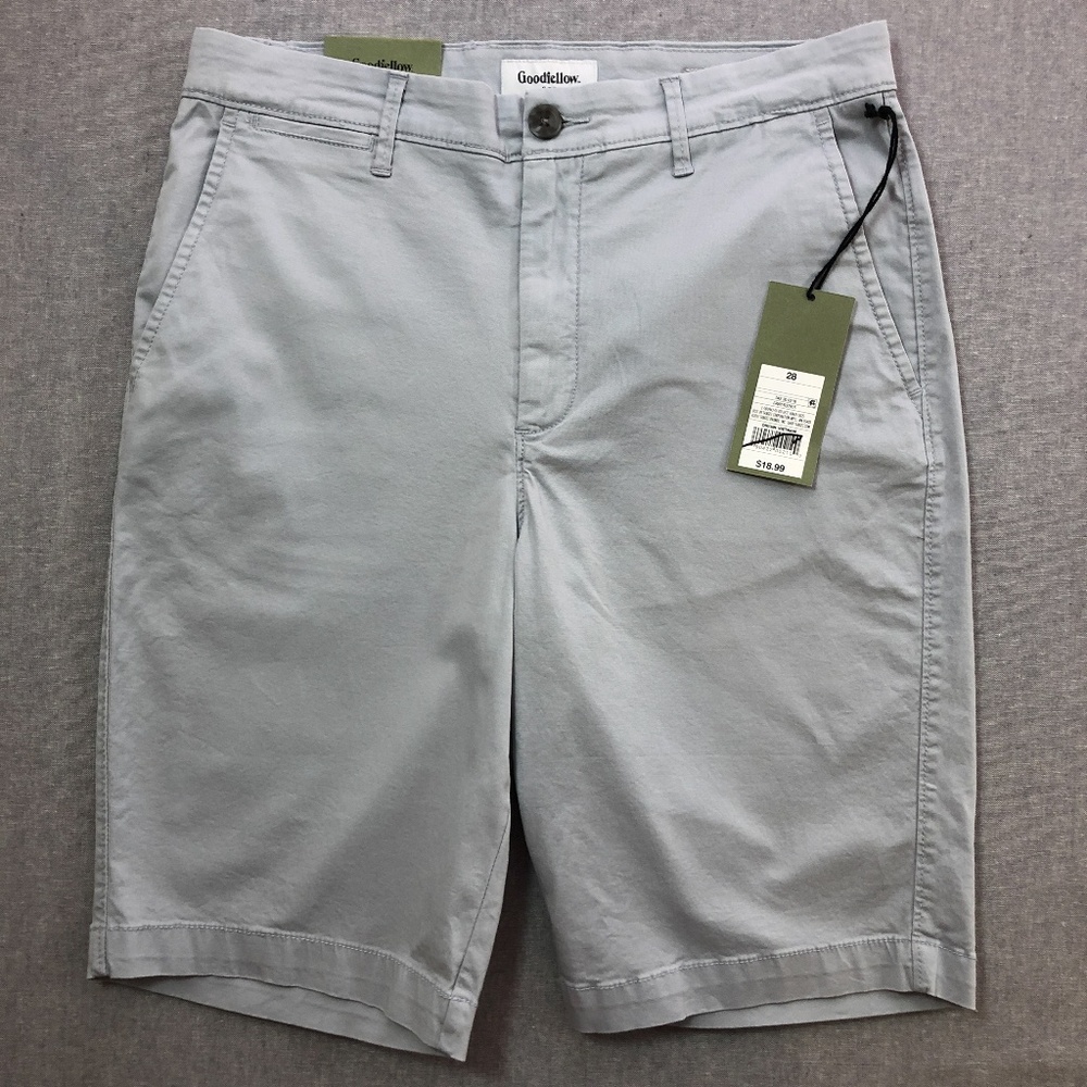 Light Gray Linden Flat Front Slim Chino Short 28 - Picture 3 of 8